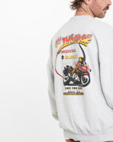 Vintage, Honda, Suzuki, "On, The, Edge", Sweatshirt, The Real Deal, size medium, colour Grey, newtown, sydney, australia, thrift store, opshop, preloved, secondhand, sustainable, retro, antique, 70s, 80s, 90s, 2000s, 00s, fashion, clothing, streetwear, trendy, garment, style, boutique, store, shop, archive, sale, cheap, best, top, Sweats and hoodies