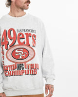 Vintage, 1992, NFL, San, Francisco, 49ers, Sweatshirt, The Real Deal, size large, colour Grey, newtown, sydney, australia, thrift store, opshop, preloved, secondhand, sustainable, retro, antique, 70s, 80s, 90s, 2000s, 00s, fashion, clothing, streetwear, trendy, garment, style, boutique, store, shop, archive, sale, cheap, best, top, Sweats and hoodies