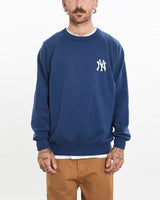 Vintage, 90s, MLB, New, York, Yankees, Sweatshirt, The Real Deal, size medium, colour Blue, newtown, sydney, australia, thrift store, opshop, preloved, secondhand, sustainable, retro, antique, 70s, 80s, 90s, 2000s, 00s, fashion, clothing, streetwear, trendy, garment, style, boutique, store, shop, archive, sale, cheap, best, top, Sweats and hoodies