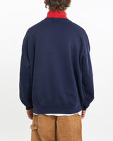 Vintage, 90s, MLB, Cleveland, Indians, Turtleneck, Sweatshirt, The Real Deal, size large, colour Navy, newtown, sydney, australia, thrift store, opshop, preloved, secondhand, sustainable, retro, antique, 70s, 80s, 90s, 2000s, 00s, fashion, clothing, streetwear, trendy, garment, style, boutique, store, shop, archive, sale, cheap, best, top, Sweats and hoodies