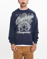 Vintage, 1992, NFL, Dallas, Cowboys, Sweatshirt, The Real Deal, size medium, colour Navy, newtown, sydney, australia, thrift store, opshop, preloved, secondhand, sustainable, retro, antique, 70s, 80s, 90s, 2000s, 00s, fashion, clothing, streetwear, trendy, garment, style, boutique, store, shop, archive, sale, cheap, best, top, Sweats and hoodies