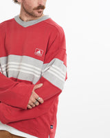 Vintage, 90s, Adidas, Sweatshirt, The Real Deal, size large, colour Red, newtown, sydney, australia, thrift store, opshop, preloved, secondhand, sustainable, retro, antique, 70s, 80s, 90s, 2000s, 00s, fashion, clothing, streetwear, trendy, garment, style, boutique, store, shop, archive, sale, cheap, best, top, Sweats and hoodies