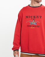 Vintage, 90s, Disney, Mickey, Mouse, Sweatshirt, The Real Deal, size large, colour Red, newtown, sydney, australia, thrift store, opshop, preloved, secondhand, sustainable, retro, antique, 70s, 80s, 90s, 2000s, 00s, fashion, clothing, streetwear, trendy, garment, style, boutique, store, shop, archive, sale, cheap, best, top, Sweats and hoodies