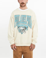 Vintage, NFL, Philadelphia, Eagles, Sweatshirt, The Real Deal, size large, colour Beige, newtown, sydney, australia, thrift store, opshop, preloved, secondhand, sustainable, retro, antique, 70s, 80s, 90s, 2000s, 00s, fashion, clothing, streetwear, trendy, garment, style, boutique, store, shop, archive, sale, cheap, best, top, Sweats and hoodies