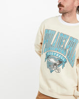 Vintage, NFL, Philadelphia, Eagles, Sweatshirt, The Real Deal, size large, colour Beige, newtown, sydney, australia, thrift store, opshop, preloved, secondhand, sustainable, retro, antique, 70s, 80s, 90s, 2000s, 00s, fashion, clothing, streetwear, trendy, garment, style, boutique, store, shop, archive, sale, cheap, best, top, Sweats and hoodies