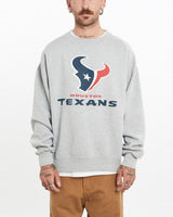 Vintage, NFL, Houston, Texans, Sweatshirt, The Real Deal, size large, colour Grey, newtown, sydney, australia, thrift store, opshop, preloved, secondhand, sustainable, retro, antique, 70s, 80s, 90s, 2000s, 00s, fashion, clothing, streetwear, trendy, garment, style, boutique, store, shop, archive, sale, cheap, best, top, Sweats and hoodies