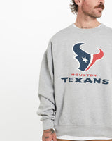 Vintage, NFL, Houston, Texans, Sweatshirt, The Real Deal, size large, colour Grey, newtown, sydney, australia, thrift store, opshop, preloved, secondhand, sustainable, retro, antique, 70s, 80s, 90s, 2000s, 00s, fashion, clothing, streetwear, trendy, garment, style, boutique, store, shop, archive, sale, cheap, best, top, Sweats and hoodies