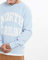 Vintage, Champion, University, of, North, Carolina, Sweatshirt, The Real Deal, size medium, colour Blue, newtown, sydney, australia, thrift store, opshop, preloved, secondhand, sustainable, retro, antique, 70s, 80s, 90s, 2000s, 00s, fashion, clothing, streetwear, trendy, garment, style, boutique, store, shop, archive, sale, cheap, best, top, Sweats and hoodies