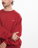 Vintage, 90s, Nike, Sweatshirt, The Real Deal, size large, colour Red, newtown, sydney, australia, thrift store, opshop, preloved, secondhand, sustainable, retro, antique, 70s, 80s, 90s, 2000s, 00s, fashion, clothing, streetwear, trendy, garment, style, boutique, store, shop, archive, sale, cheap, best, top, Sweats and hoodies