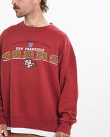 Vintage, NFL, San, Francisco, 49ers, Sweatshirt, The Real Deal, size medium, colour Red, newtown, sydney, australia, thrift store, opshop, preloved, secondhand, sustainable, retro, antique, 70s, 80s, 90s, 2000s, 00s, fashion, clothing, streetwear, trendy, garment, style, boutique, store, shop, archive, sale, cheap, best, top, Sweats and hoodies