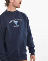 Vintage, NCAA, Brigham, Young, Cougars, Sweatshirt, The Real Deal, size medium, colour Navy, newtown, sydney, australia, thrift store, opshop, preloved, secondhand, sustainable, retro, antique, 70s, 80s, 90s, 2000s, 00s, fashion, clothing, streetwear, trendy, garment, style, boutique, store, shop, archive, sale, cheap, best, top, Sweats and hoodies