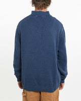 Vintage, Chaps, Ralph, Lauren, Quarter, Zip, Knit, Sweater, The Real Deal, size large, colour Blue, newtown, sydney, australia, thrift store, opshop, preloved, secondhand, sustainable, retro, antique, 70s, 80s, 90s, 2000s, 00s, fashion, clothing, streetwear, trendy, garment, style, boutique, store, shop, archive, sale, cheap, best, top, Sweats and hoodies