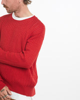 Vintage, Ralph, Lauren, Polo, Sport, Cable, Knit, Sweater, The Real Deal, size medium, colour Red, newtown, sydney, australia, thrift store, opshop, preloved, secondhand, sustainable, retro, antique, 70s, 80s, 90s, 2000s, 00s, fashion, clothing, streetwear, trendy, garment, style, boutique, store, shop, archive, sale, cheap, best, top, Sweats and hoodies