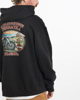 Vintage, Harley, Davidson, Pensacola, Florida, Hooded, Sweatshirt, The Real Deal, size large, colour Black, newtown, sydney, australia, thrift store, opshop, preloved, secondhand, sustainable, retro, antique, 70s, 80s, 90s, 2000s, 00s, fashion, clothing, streetwear, trendy, garment, style, boutique, store, shop, archive, sale, cheap, best, top, Sweats and hoodies