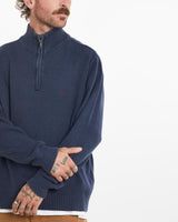 Vintage, 90s, Polo, Ralph, Lauren, Quarter, Zip, Knit, Sweater, The Real Deal, size large, colour Navy, newtown, sydney, australia, thrift store, opshop, preloved, secondhand, sustainable, retro, antique, 70s, 80s, 90s, 2000s, 00s, fashion, clothing, streetwear, trendy, garment, style, boutique, store, shop, archive, sale, cheap, best, top, Sweats and hoodies