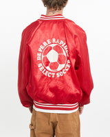 Vintage, 80s, Soccer, Club, Satin, Bomber, Jacket, The Real Deal, size large, colour Red, newtown, sydney, australia, thrift store, opshop, preloved, secondhand, sustainable, retro, antique, 70s, 80s, 90s, 2000s, 00s, fashion, clothing, streetwear, trendy, garment, style, boutique, store, shop, archive, sale, cheap, best, top, Jackets