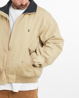 Vintage, 90s, Polo, Ralph, Lauren, Bomber, Jacket, The Real Deal, size large, colour Beige, newtown, sydney, australia, thrift store, opshop, preloved, secondhand, sustainable, retro, antique, 70s, 80s, 90s, 2000s, 00s, fashion, clothing, streetwear, trendy, garment, style, boutique, store, shop, archive, sale, cheap, best, top, Jackets
