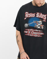 Vintage, Jesus, Rides, JC, Choppers, Tee, The Real Deal, size large, colour Black, newtown, sydney, australia, thrift store, opshop, preloved, secondhand, sustainable, retro, antique, 70s, 80s, 90s, 2000s, 00s, fashion, clothing, streetwear, trendy, garment, style, boutique, store, shop, archive, sale, cheap, best, top, T-Shirts