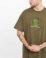 Vintage, Sesame, Street, Oscar, The, Grouch, Tee, The Real Deal, size extra large, colour Green, newtown, sydney, australia, thrift store, opshop, preloved, secondhand, sustainable, retro, antique, 70s, 80s, 90s, 2000s, 00s, fashion, clothing, streetwear, trendy, garment, style, boutique, store, shop, archive, sale, cheap, best, top, T-Shirts