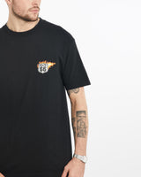 Vintage, Route, 66, Motorcycle, Tee, The Real Deal, size large, colour Black, newtown, sydney, australia, thrift store, opshop, preloved, secondhand, sustainable, retro, antique, 70s, 80s, 90s, 2000s, 00s, fashion, clothing, streetwear, trendy, garment, style, boutique, store, shop, archive, sale, cheap, best, top, T-Shirts