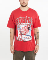 Vintage, 1998, NHL, Detroit, Red, Wings, Stanley, Cup, Tee, The Real Deal, size extra large, colour Red, newtown, sydney, australia, thrift store, opshop, preloved, secondhand, sustainable, retro, antique, 70s, 80s, 90s, 2000s, 00s, fashion, clothing, streetwear, trendy, garment, style, boutique, store, shop, archive, sale, cheap, best, top, T-Shirts