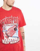 Vintage, 1998, NHL, Detroit, Red, Wings, Stanley, Cup, Tee, The Real Deal, size extra large, colour Red, newtown, sydney, australia, thrift store, opshop, preloved, secondhand, sustainable, retro, antique, 70s, 80s, 90s, 2000s, 00s, fashion, clothing, streetwear, trendy, garment, style, boutique, store, shop, archive, sale, cheap, best, top, T-Shirts