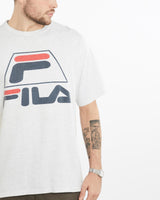 Vintage, 90s, FILA, Tee, The Real Deal, size large, colour White, newtown, sydney, australia, thrift store, opshop, preloved, secondhand, sustainable, retro, antique, 70s, 80s, 90s, 2000s, 00s, fashion, clothing, streetwear, trendy, garment, style, boutique, store, shop, archive, sale, cheap, best, top, T-Shirts