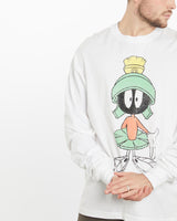 Vintage, 90s, Looney, Tunes, Marvin, the, Martian, Long, Sleeve, Tee, The Real Deal, size large, colour White, newtown, sydney, australia, thrift store, opshop, preloved, secondhand, sustainable, retro, antique, 70s, 80s, 90s, 2000s, 00s, fashion, clothing, streetwear, trendy, garment, style, boutique, store, shop, archive, sale, cheap, best, top, T-Shirts