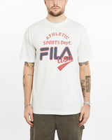 Vintage, 90s, FILA, Tee, The Real Deal, size medium, colour White, newtown, sydney, australia, thrift store, opshop, preloved, secondhand, sustainable, retro, antique, 70s, 80s, 90s, 2000s, 00s, fashion, clothing, streetwear, trendy, garment, style, boutique, store, shop, archive, sale, cheap, best, top, T-Shirts