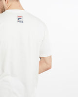 Vintage, 90s, FILA, Tee, The Real Deal, size medium, colour White, newtown, sydney, australia, thrift store, opshop, preloved, secondhand, sustainable, retro, antique, 70s, 80s, 90s, 2000s, 00s, fashion, clothing, streetwear, trendy, garment, style, boutique, store, shop, archive, sale, cheap, best, top, T-Shirts