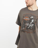 Vintage, Harley, Davidson, North, Carolina, Tee, The Real Deal, size large, colour Grey, newtown, sydney, australia, thrift store, opshop, preloved, secondhand, sustainable, retro, antique, 70s, 80s, 90s, 2000s, 00s, fashion, clothing, streetwear, trendy, garment, style, boutique, store, shop, archive, sale, cheap, best, top, T-Shirts