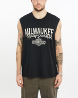 Vintage, Harley, Davidson, Milwaukee, Tank, The Real Deal, size large, colour Black, newtown, sydney, australia, thrift store, opshop, preloved, secondhand, sustainable, retro, antique, 70s, 80s, 90s, 2000s, 00s, fashion, clothing, streetwear, trendy, garment, style, boutique, store, shop, archive, sale, cheap, best, top, T-Shirts