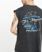 Vintage, Harley, Davidson, Ft., Myers, Tank, The Real Deal, size large, colour Black, newtown, sydney, australia, thrift store, opshop, preloved, secondhand, sustainable, retro, antique, 70s, 80s, 90s, 2000s, 00s, fashion, clothing, streetwear, trendy, garment, style, boutique, store, shop, archive, sale, cheap, best, top, T-Shirts