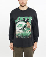 Vintage, 2004, NFL, New, York, Jets, Long, Sleeve, Tee, The Real Deal, size extra large, colour Black, newtown, sydney, australia, thrift store, opshop, preloved, secondhand, sustainable, retro, antique, 70s, 80s, 90s, 2000s, 00s, fashion, clothing, streetwear, trendy, garment, style, boutique, store, shop, archive, sale, cheap, best, top, T-Shirts