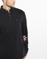 Vintage, Tommy, Hilfiger, Long, Sleeve, Polo, Shirt, The Real Deal, size large, colour Black, newtown, sydney, australia, thrift store, opshop, preloved, secondhand, sustainable, retro, antique, 70s, 80s, 90s, 2000s, 00s, fashion, clothing, streetwear, trendy, garment, style, boutique, store, shop, archive, sale, cheap, best, top, Shirts
