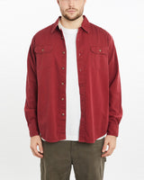 Vintage, Wrangler, Button, Up, Shirt, The Real Deal, size large, colour Red, newtown, sydney, australia, thrift store, opshop, preloved, secondhand, sustainable, retro, antique, 70s, 80s, 90s, 2000s, 00s, fashion, clothing, streetwear, trendy, garment, style, boutique, store, shop, archive, sale, cheap, best, top, Shirts