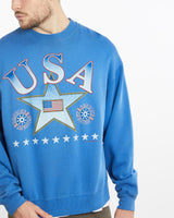 Vintage, 90s, USA, Sweatshirt, The Real Deal, size large, colour Blue, newtown, sydney, australia, thrift store, opshop, preloved, secondhand, sustainable, retro, antique, 70s, 80s, 90s, 2000s, 00s, fashion, clothing, streetwear, trendy, garment, style, boutique, store, shop, archive, sale, cheap, best, top, Sweats and hoodies