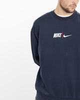 Vintage, Nike, Embroidered, Sweatshirt, The Real Deal, size extra large, colour Navy, newtown, sydney, australia, thrift store, opshop, preloved, secondhand, sustainable, retro, antique, 70s, 80s, 90s, 2000s, 00s, fashion, clothing, streetwear, trendy, garment, style, boutique, store, shop, archive, sale, cheap, best, top, Sweats and hoodies