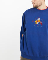 Vintage, 90s, Disney, Winnie, The, Pooh, Sweatshirt, The Real Deal, size extra large, colour Blue, newtown, sydney, australia, thrift store, opshop, preloved, secondhand, sustainable, retro, antique, 70s, 80s, 90s, 2000s, 00s, fashion, clothing, streetwear, trendy, garment, style, boutique, store, shop, archive, sale, cheap, best, top, Sweats and hoodies