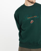 Vintage, 90s, MLB, Baltimore, Orioles, Sweatshirt, The Real Deal, size large, colour Green, newtown, sydney, australia, thrift store, opshop, preloved, secondhand, sustainable, retro, antique, 70s, 80s, 90s, 2000s, 00s, fashion, clothing, streetwear, trendy, garment, style, boutique, store, shop, archive, sale, cheap, best, top, Sweats and hoodies