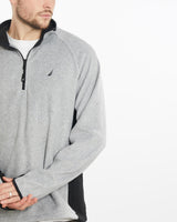 Vintage, Nautica, Quarter, Zip, Fleece, Sweatshirt, The Real Deal, size large, colour Grey, newtown, sydney, australia, thrift store, opshop, preloved, secondhand, sustainable, retro, antique, 70s, 80s, 90s, 2000s, 00s, fashion, clothing, streetwear, trendy, garment, style, boutique, store, shop, archive, sale, cheap, best, top, Sweats and hoodies