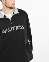 Vintage, Nautica, Quarter, Zip, Sweatshirt, The Real Deal, size extra large, colour Black, newtown, sydney, australia, thrift store, opshop, preloved, secondhand, sustainable, retro, antique, 70s, 80s, 90s, 2000s, 00s, fashion, clothing, streetwear, trendy, garment, style, boutique, store, shop, archive, sale, cheap, best, top, Sweats and hoodies