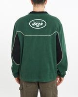 Vintage, NFL, New, York, Jets, Fleece, Sweatshirt, The Real Deal, size large, colour Green, newtown, sydney, australia, thrift store, opshop, preloved, secondhand, sustainable, retro, antique, 70s, 80s, 90s, 2000s, 00s, fashion, clothing, streetwear, trendy, garment, style, boutique, store, shop, archive, sale, cheap, best, top, Sweats and hoodies