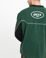 Vintage, NFL, New, York, Jets, Fleece, Sweatshirt, The Real Deal, size large, colour Green, newtown, sydney, australia, thrift store, opshop, preloved, secondhand, sustainable, retro, antique, 70s, 80s, 90s, 2000s, 00s, fashion, clothing, streetwear, trendy, garment, style, boutique, store, shop, archive, sale, cheap, best, top, Sweats and hoodies