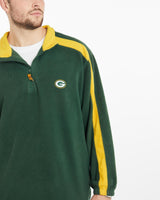 Vintage, NFL, Green, Bay, Packers, Quarter, Zip, Fleece, Sweatshirt, The Real Deal, size large, colour Green, newtown, sydney, australia, thrift store, opshop, preloved, secondhand, sustainable, retro, antique, 70s, 80s, 90s, 2000s, 00s, fashion, clothing, streetwear, trendy, garment, style, boutique, store, shop, archive, sale, cheap, best, top, Sweats and hoodies