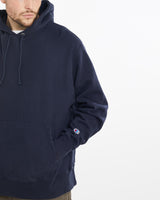 Vintage, Champion, Hooded, Sweatshirt, The Real Deal, size large, colour Navy, newtown, sydney, australia, thrift store, opshop, preloved, secondhand, sustainable, retro, antique, 70s, 80s, 90s, 2000s, 00s, fashion, clothing, streetwear, trendy, garment, style, boutique, store, shop, archive, sale, cheap, best, top, Sweats and hoodies
