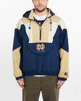 Vintage, 90s, Starter, NCAA, Notre, Dame, Fighting, Irish, Pullover, Jacket, The Real Deal, size extra large, colour Multicolour, newtown, sydney, australia, thrift store, opshop, preloved, secondhand, sustainable, retro, antique, 70s, 80s, 90s, 2000s, 00s, fashion, clothing, streetwear, trendy, garment, style, boutique, store, shop, archive, sale, cheap, best, top, Jackets