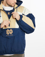 Vintage, 90s, Starter, NCAA, Notre, Dame, Fighting, Irish, Pullover, Jacket, The Real Deal, size extra large, colour Multicolour, newtown, sydney, australia, thrift store, opshop, preloved, secondhand, sustainable, retro, antique, 70s, 80s, 90s, 2000s, 00s, fashion, clothing, streetwear, trendy, garment, style, boutique, store, shop, archive, sale, cheap, best, top, Jackets