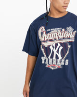 Vintage, 1998, MLB, New, York, Yankees, Tee, The Real Deal, size extra large, colour Navy, newtown, sydney, australia, thrift store, opshop, preloved, secondhand, sustainable, retro, antique, 70s, 80s, 90s, 2000s, 00s, fashion, clothing, streetwear, trendy, garment, style, boutique, store, shop, archive, sale, cheap, best, top, T-Shirts