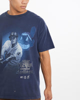 Vintage, MLB, Cleveland, Indians, Tee, The Real Deal, size large, colour Navy, newtown, sydney, australia, thrift store, opshop, preloved, secondhand, sustainable, retro, antique, 70s, 80s, 90s, 2000s, 00s, fashion, clothing, streetwear, trendy, garment, style, boutique, store, shop, archive, sale, cheap, best, top, T-Shirts
